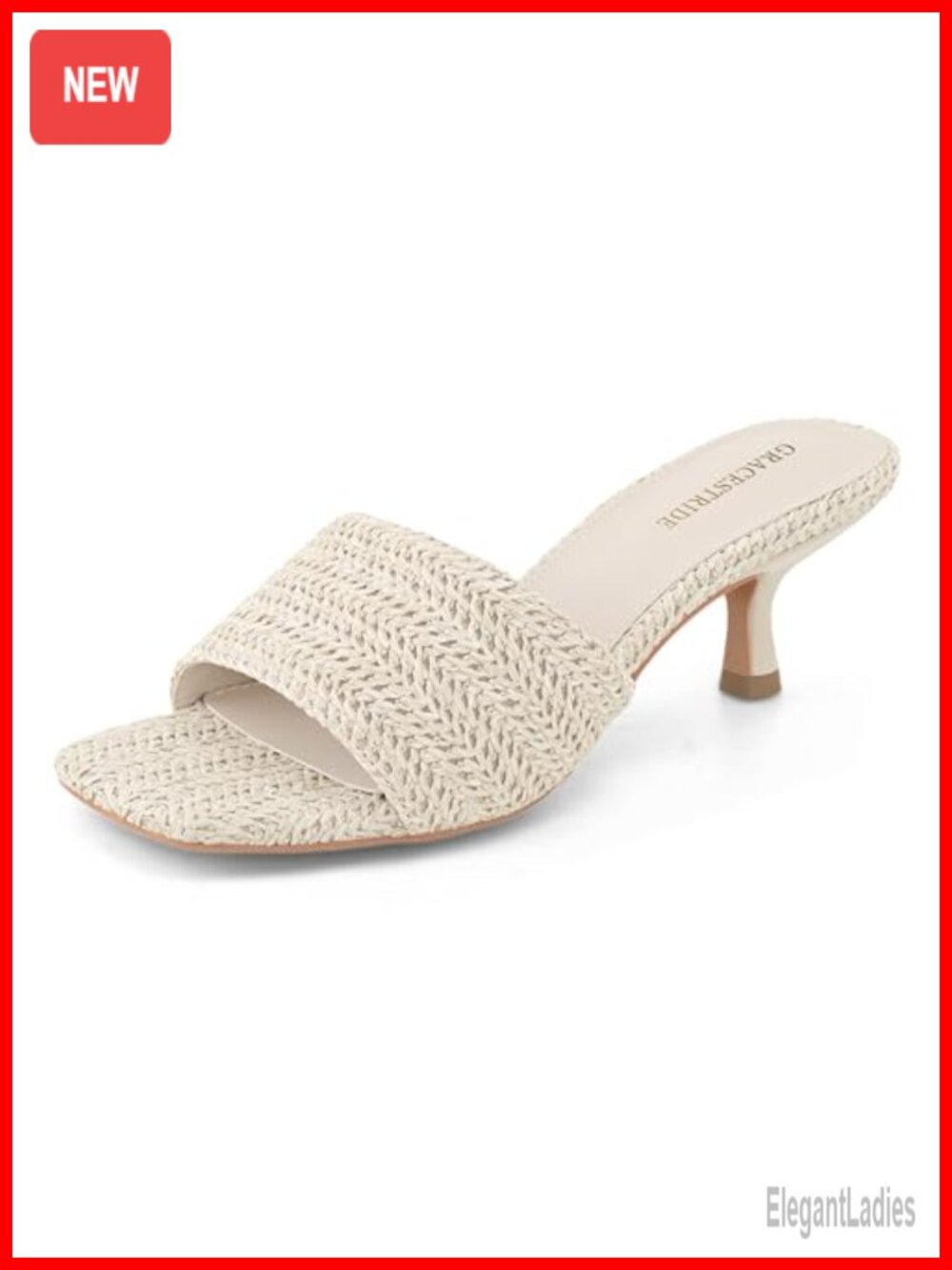 Raffia Kitten Heel Square Toe Mules Slip On Slide Sandals Summer Dress Shoes
